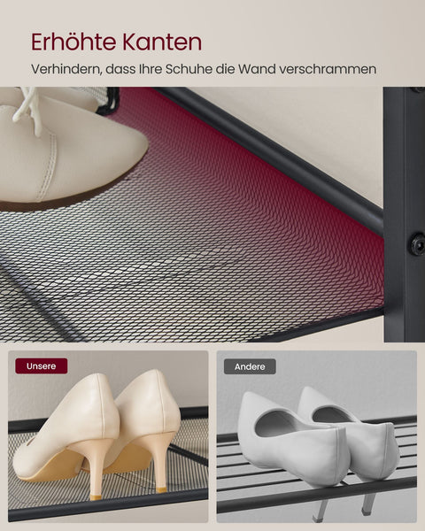 Rootz 5 Level Shoe Rack - Shoe Organizer - Footwear Storage - Adjustable Shelves - 30cm x 75cm x 93cm