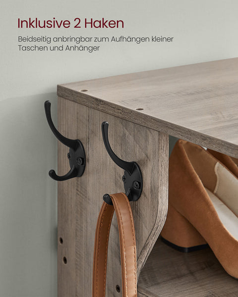 Rootz 7 Level Narrow Shoe Shelf - Shoe Storage Unit - Brown Shoe Rack - Space-Saving Design - 30 x 26.4 x 110.4 cm