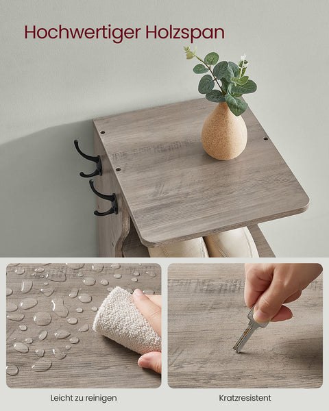 Rootz 7 Level Narrow Shoe Shelf - Shoe Storage Unit - Brown Shoe Rack - Space-Saving Design - 30 x 26.4 x 110.4 cm