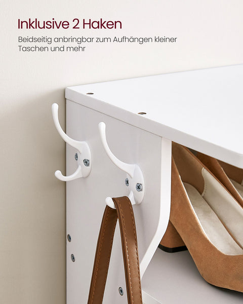 Rootz Chipboard Shoe Rack Organizer - White - Storage Stand - Space Saving - 30cm x 26.4cm x 110.4cm