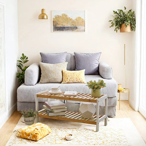 Rootz Bamboo Shoe Shelf - Shoe Rack - Shoe Stand - Organize Hallway - 70cm x 33cm x 26cm