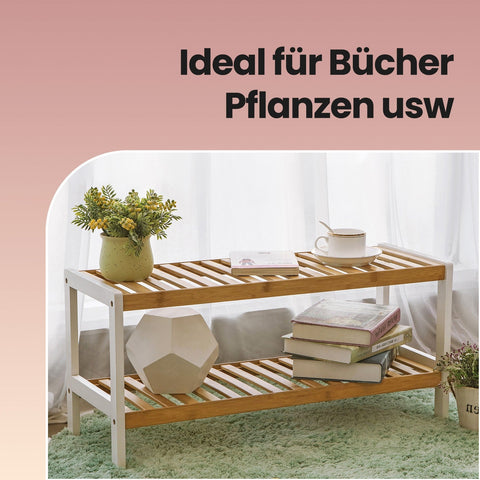 Rootz Bamboo Shoe Shelf - Shoe Rack - Shoe Stand - Organize Hallway - 70cm x 33cm x 26cm