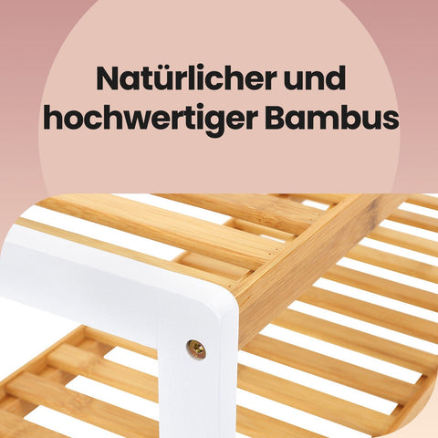 Rootz Bamboo Shoe Shelf - Shoe Rack - Shoe Stand - Organize Hallway - 70cm x 33cm x 26cm