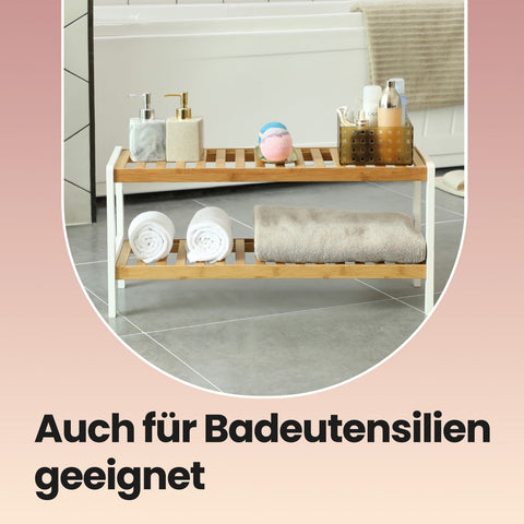 Rootz Bamboo Shoe Shelf - Shoe Rack - Shoe Stand - Organize Hallway - 70cm x 33cm x 26cm