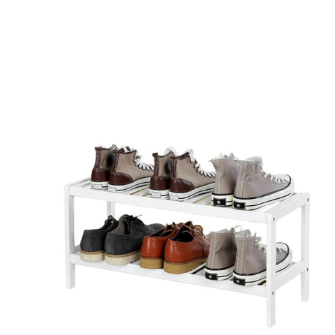 Rootz Bamboo Shoe Shelf - Shoe Organizer - Storage Rack - Ideal for Sneakers & Boots - 70cm x 26cm x 33cm