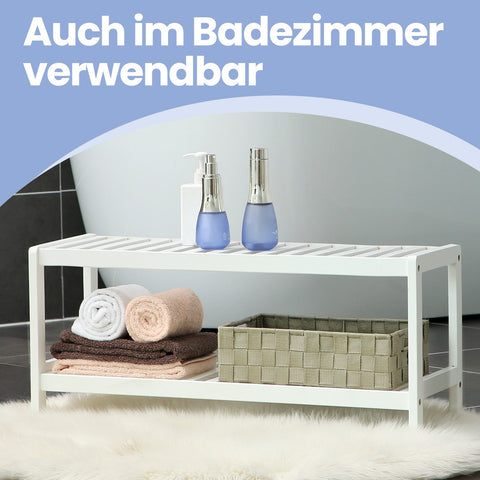 Rootz Bamboo Shoe Shelf - Shoe Organizer - Storage Rack - Ideal for Sneakers & Boots - 70cm x 26cm x 33cm