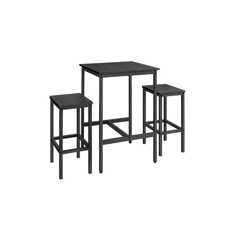 Rootz Bar Table Set - High Dining Table - Kitchen Bistro Table - Space-Saving Design - 60x60x90cm