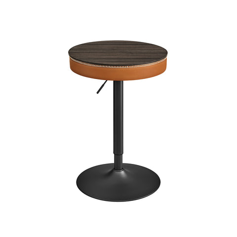 Rootz Bar Table - Pub Table - High Top Table - Stylish Finish - 58.7cm x 58.7cm x (83-105)cm - Steel Frame - PU Leather - Chipboard
