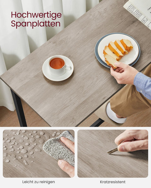 Rootz 3 Piece Bar Table Set - Pub Table - Counter Height Table - Chipboard and Steel - Greige Mottled-Ink Black - 100cm x 40cm x 90cm - 40cm x 30cm x 65cm - Lightweight - Sturdy - Easy Assembly