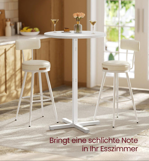 Rootz White Beard Table - Bartender Table - Party Station - 100kg Load - 60 x 60 x 104.5cm