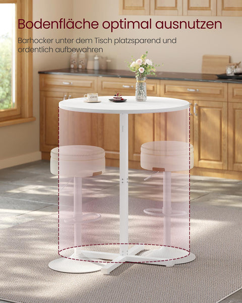 Rootz White Beard Table - Bartender Table - Party Station - 100kg Load - 60 x 60 x 104.5cm