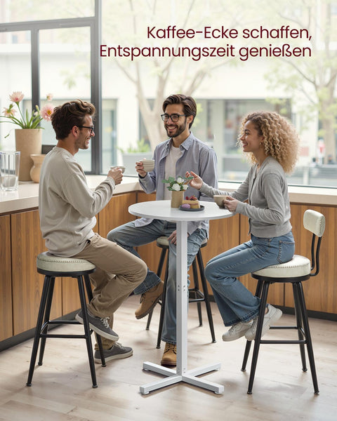 Rootz White Beard Table - Bartender Table - Party Station - 100kg Load - 60 x 60 x 104.5cm