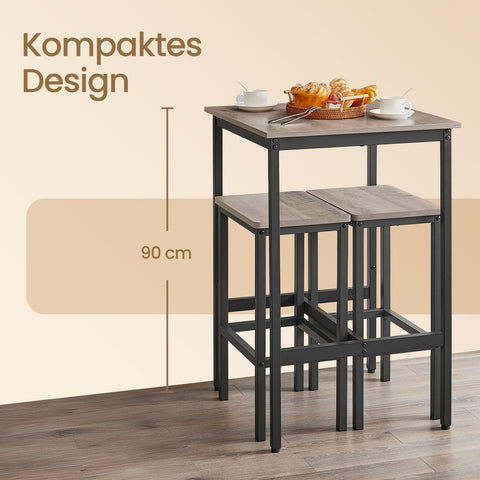 Rootz Bartisch Kitchen Table - Standing Table - Tall Dining Table - Space-Saving Design - 60 x 60 x 92 cm