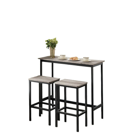 Rootz Standing Bar Table Set - Bar Stool Dining Group - Seating Set - Space-Saving Design - Table: 100x40x90cm, Stool: 40x30x65cm