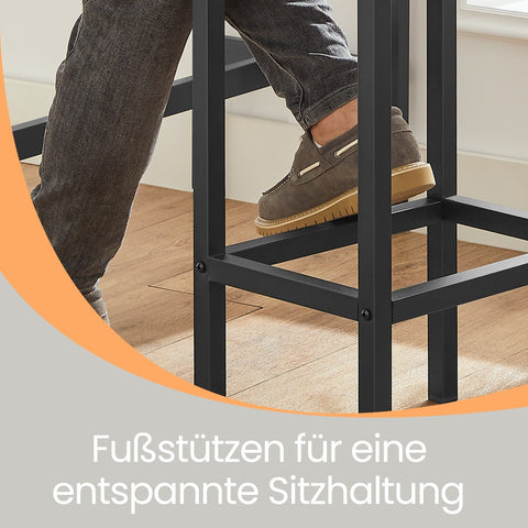 Rootz Standing Bar Table Set - Bar Stool Dining Group - Seating Set - Space-Saving Design - Table: 100x40x90cm, Stool: 40x30x65cm