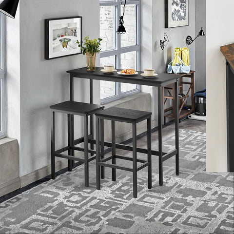 Rootz Bar Table Set with Stools - Standing Table - Dining Set - Space-Saving Design - Table: 100x40x90cm, Stool: 40x30x65cm