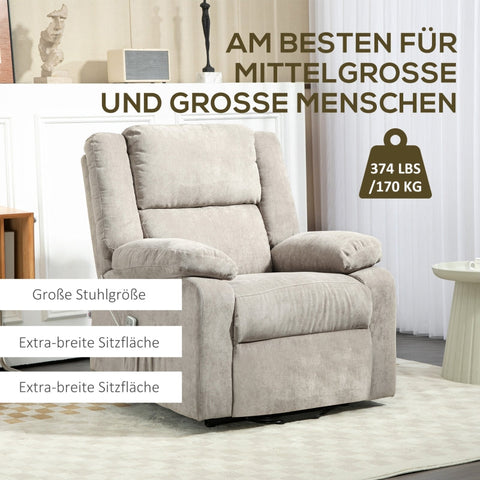 Rootz Electric Reclining Chair - Lift Chair - Zero Gravity Senior Chair - Stand-Up Aid - Mobility Assistance - Light Gray - Plush - 91cm x 93cm x 105cm