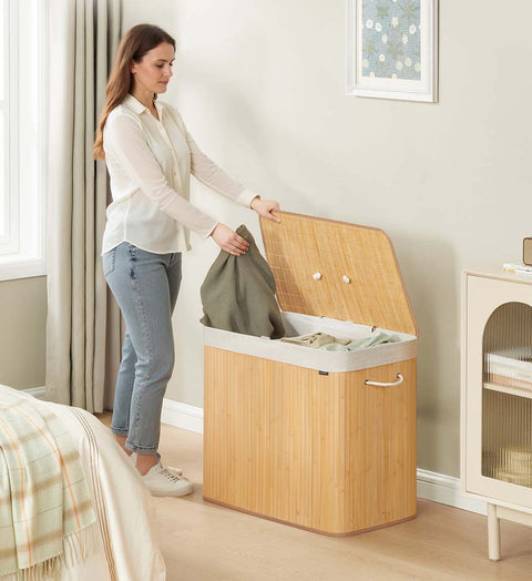 Rootz Laundry Basket - Clothes Hamper - Storage Bin - Durable - 70cm x 40cm x 61cm