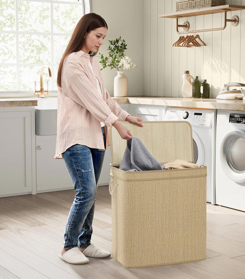 Rootz Laundry Basket - Washing Hamper - Clothes Bin - Durable & Spacious - 67cm x 44cm x 61cm