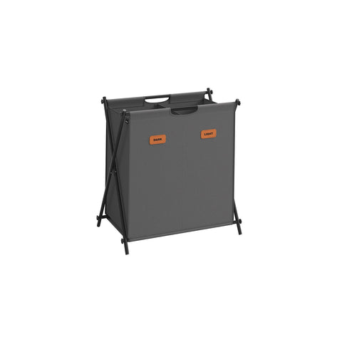 Rootz Multipurpose Washing Basket - Slate Gray Laundry Hamper - Portable Clothes Basket - 600D Oxford Cloth - Steel Frame - 60cm x 40cm x 66cm