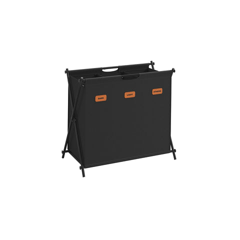 Rootz Portable Laundry Basket - Collapsible Hamper - Fabric Storage Bin - 600D Oxford Cloth - Steel Frame - 70cm x 40cm x 66cm