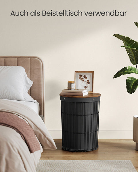 Rootz Laundry Basket - Hamper Bin - Collapsible Clothes Organizer - Steel Frame - 46cm x 46cm x 61cm