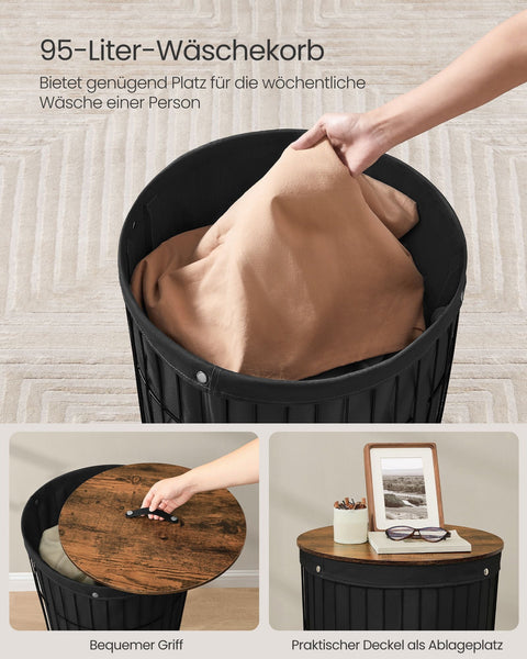 Rootz Laundry Basket - Hamper Bin - Collapsible Clothes Organizer - Steel Frame - 46cm x 46cm x 61cm