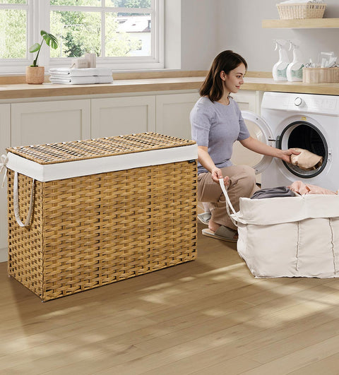 Rootz Laundry Basket - Washing Bin - Hamper - Durable Storage - 86cm x 40cm x 61cm