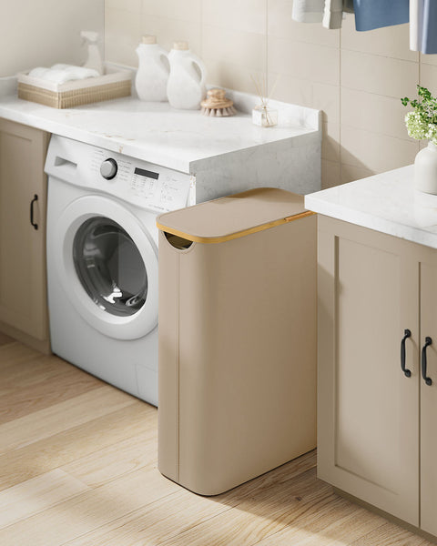 Rootz Laundry Basket - Hamper - Clothes Organizer - Durable 600D Oxford Tissue - 42x22.5x70.5cm - Brown