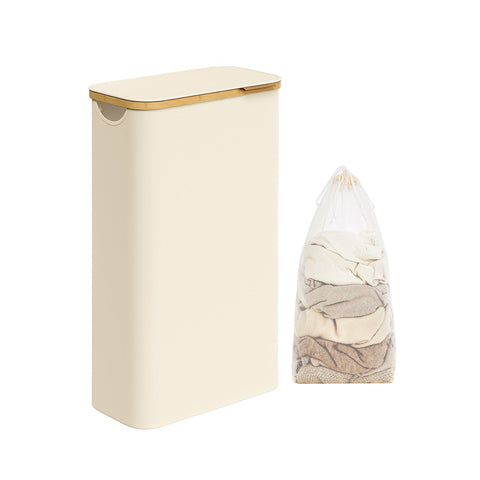 Rootz Laundry Basket - Hamper - Clothes Bin - 60 Liter Capacity - White Lid - 48cm x 38cm x 52cm