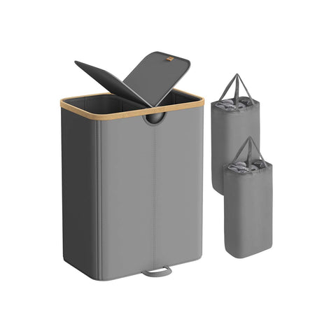 Rootz Laundry Basket - Washing Hamper - Oxford Fabric Organizer - Durable & Spacious - 52cm x 38.5cm x 75cm