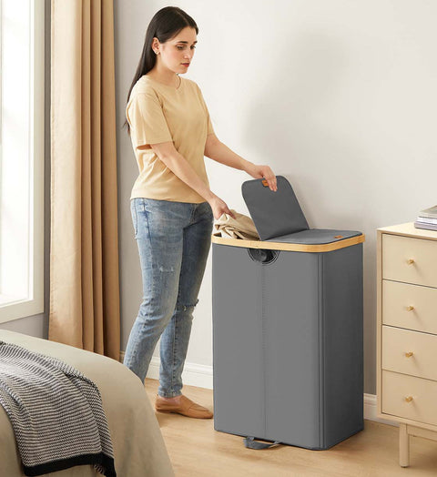 Rootz Laundry Basket - Washing Hamper - Oxford Fabric Organizer - Durable & Spacious - 52cm x 38.5cm x 75cm