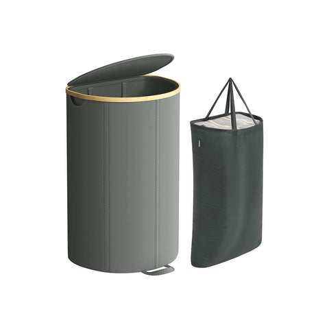 Rootz Folding Laundry Basket - Collapsible Hamper - Clothes Organizer - Lightweight Design - 42.5cm x 32.5cm x 75cm
