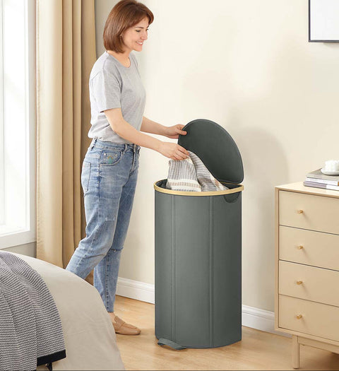 Rootz Folding Laundry Basket - Collapsible Hamper - Clothes Organizer - Lightweight Design - 42.5cm x 32.5cm x 75cm