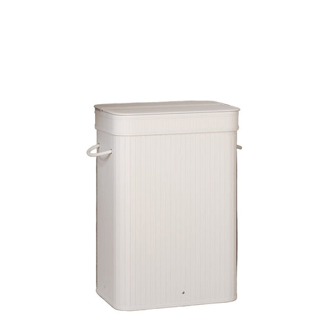Rootz Bamboo Laundry Basket - Clothes Hamper - Storage Bin - Durable & Lightweight - White - 31.5cm x 42.5cm x 61cm