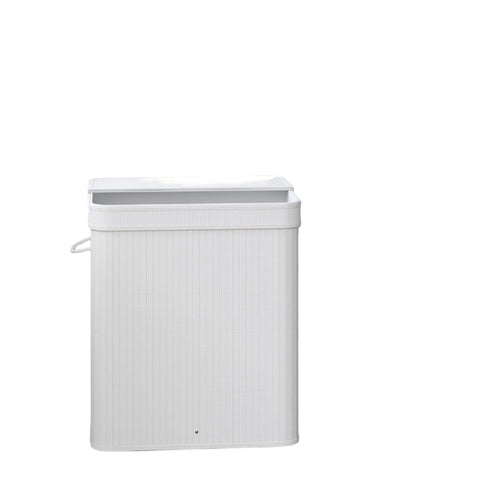 Rootz Laundry Basket with Lid - Laundry Collector - Bamboo Laundry Bag - Machine Washable - 34.5 x 54.5 x 61 cm