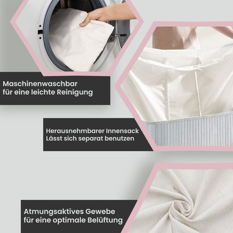 Rootz 150L Bamboo Laundry Basket - Clothes Organizer - Laundry Collector - Effortless Washing - 60cm x 40cm x 61.5cm