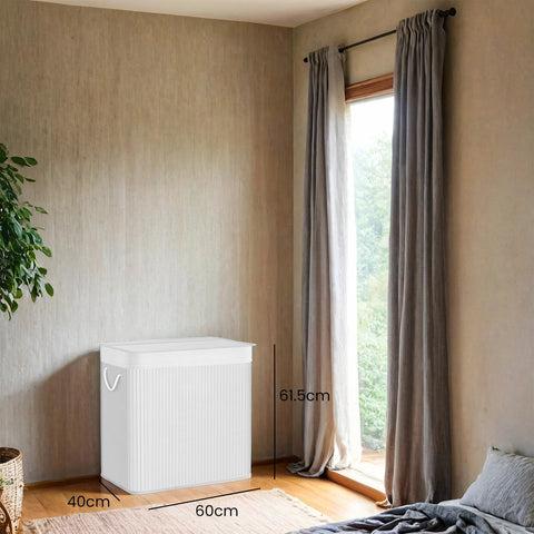 Rootz Laundry Basket - Clothes Organizer - Laundry Collector - Bamboo Stability - 60 x 40 x 61.5 cm