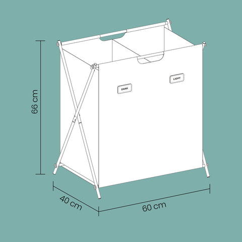 Rootz Laundry Basket - Laundry Collector - Laundry Box - Large Capacity - 60cm x 40cm x 66cm