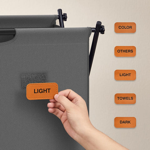 Rootz Grey Washing Basket - Laundry Hamper - Clothes Bin - Durable Oxford Fabric - 60cm x 40cm x 66cm