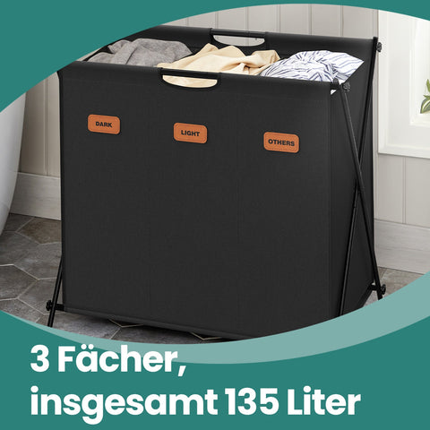 Rootz Laundry Basket - Laundry Collector - Laundry Box - 135L Capacity - Durable 600D Oxford Fabric - 70cm x 40cm x 66cm