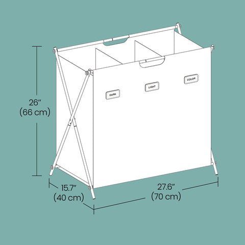 Rootz Laundry Basket - Laundry Collector - Laundry Box - 135L Capacity - Durable 600D Oxford Fabric - 70cm x 40cm x 66cm