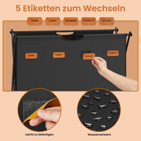 Rootz Laundry Basket - Laundry Collector - Laundry Box - 155L Capacity - Durable 600D Oxford Fabric - 79.9cm x 40cm x 66cm