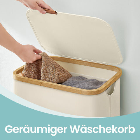 Rootz Laundry Basket - Clothes Collector - Washing Basket - 600D Oxford Tissue - 42x32x70.5cm - Enhanced Durability with Lid