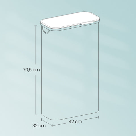 Rootz Laundry Basket - Clothes Collector - Washing Basket - 600D Oxford Tissue - 42x32x70.5cm - Enhanced Durability with Lid