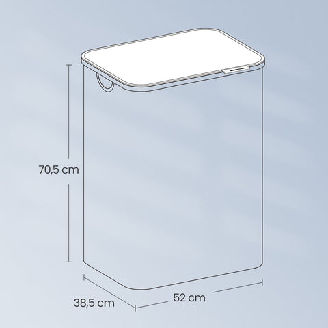 Rootz Laundry Basket - Clothes Collector - Washing Bin - 130L Capacity - 52cm x 38.5cm x 70.5cm - Durable Oxford & Bamboo Design