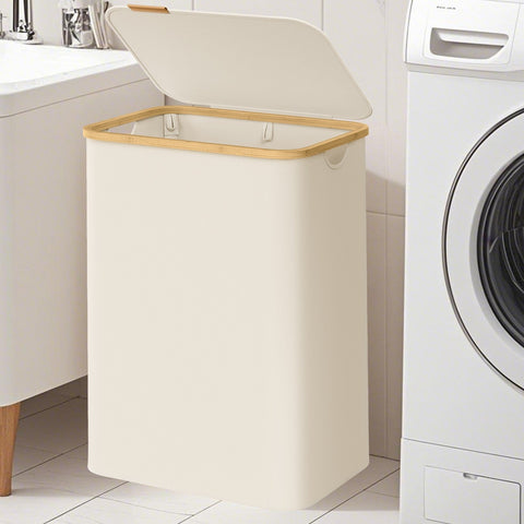 Rootz Laundry Basket - Clothes Collector - With Lid - Durable 600D Oxford Fabric - 130L Capacity - 52 x 38.5 x 70.5 cm