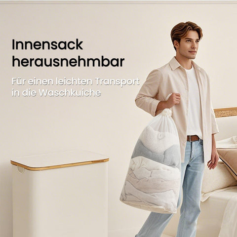 Rootz Laundry Basket - Clothes Collector - With Lid - Durable 600D Oxford Fabric - 130L Capacity - 52 x 38.5 x 70.5 cm