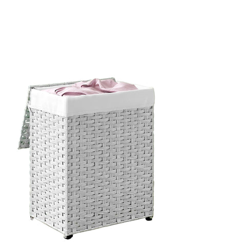 Rootz Laundry Basket - Clothes Hamper - Hand-Woven Storage Bin - Durable Synthetic Rattan - 46 x 33 x 60 cm