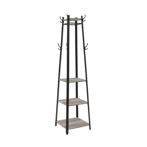 Rootz Coat Stand Brown Black - Hat Rack - Entryway Organizer - Space Saving - 43cm x 43cm x 180cm